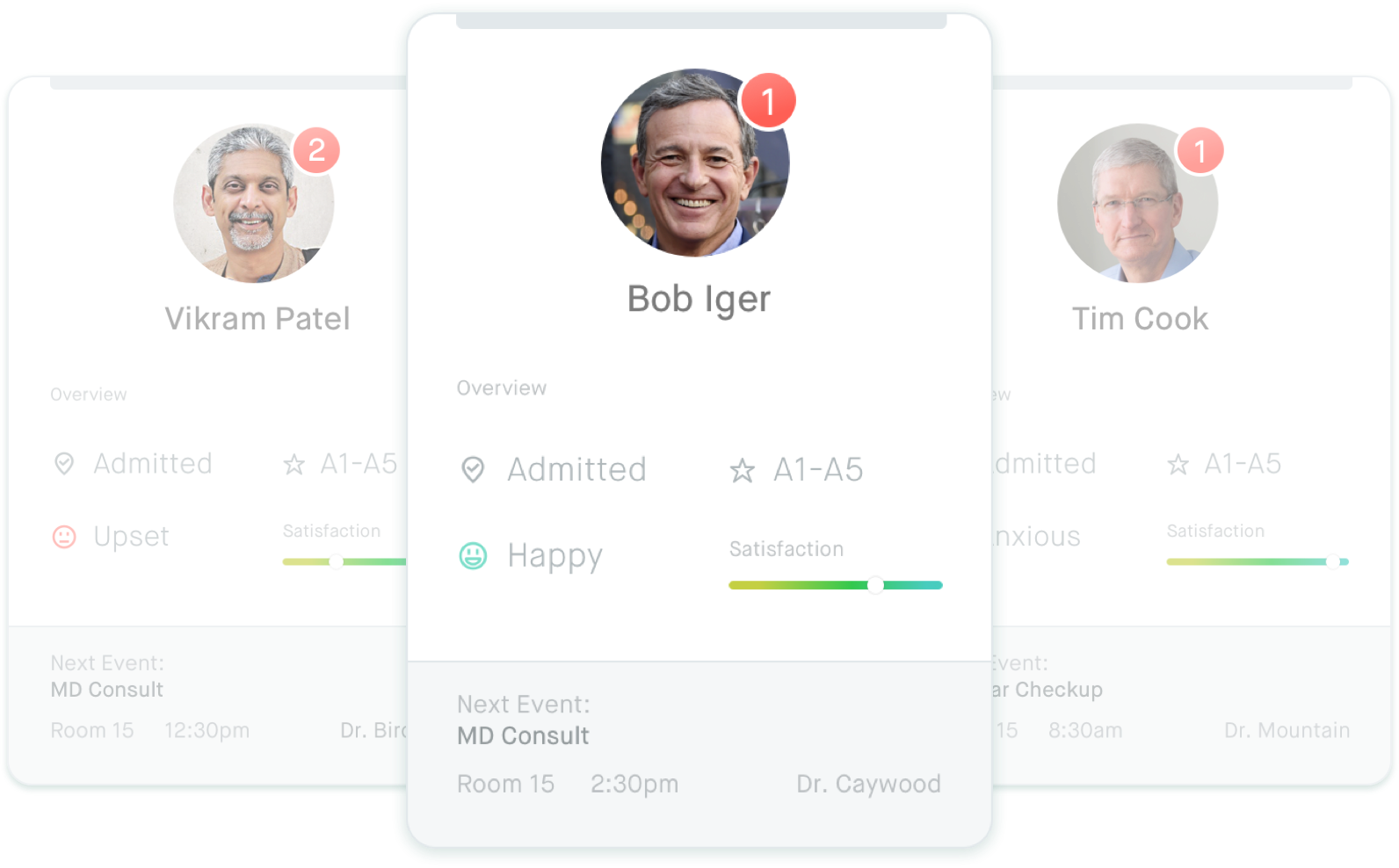 patient cards within the Docent interface