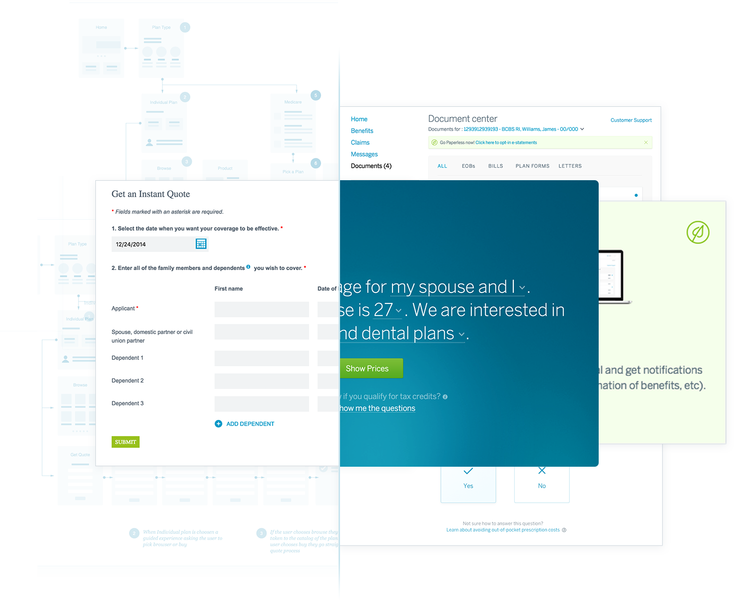 Web application design for Blue Cross Blue Shield of Rhode Island
